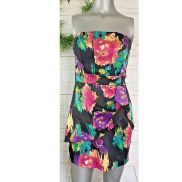 Spring Floral Print Mini Formal Dress 5 - Picture 1 of 8